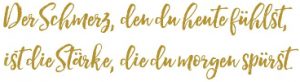 Spruch Psychotherapie Der Schmerz den du heute fühlst ist die Stärke die du morgen spürst